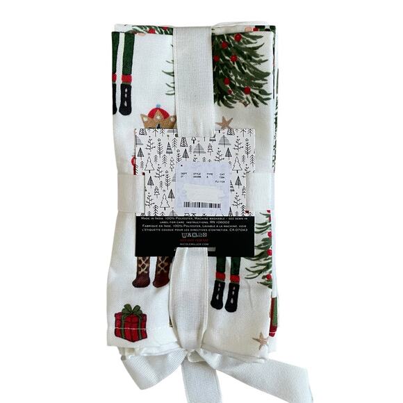 Nicole Miller Christmas Nutcracker Dinner Napkins 18x18 Set of 6 New - Picture 5 of 10